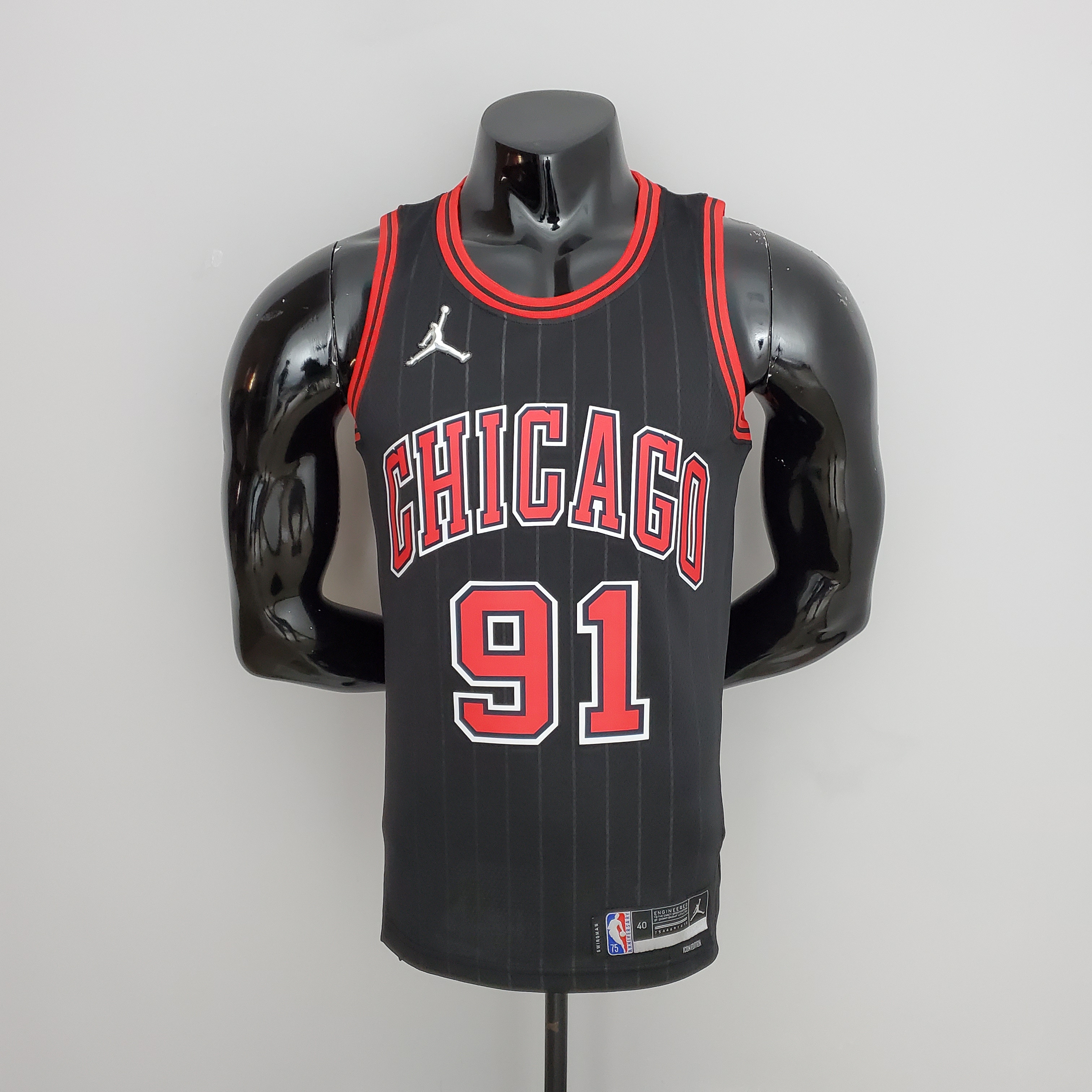 Dennis Rodman Chicago Bulls 75th Anniversary Swingman Jersey Flyers Black