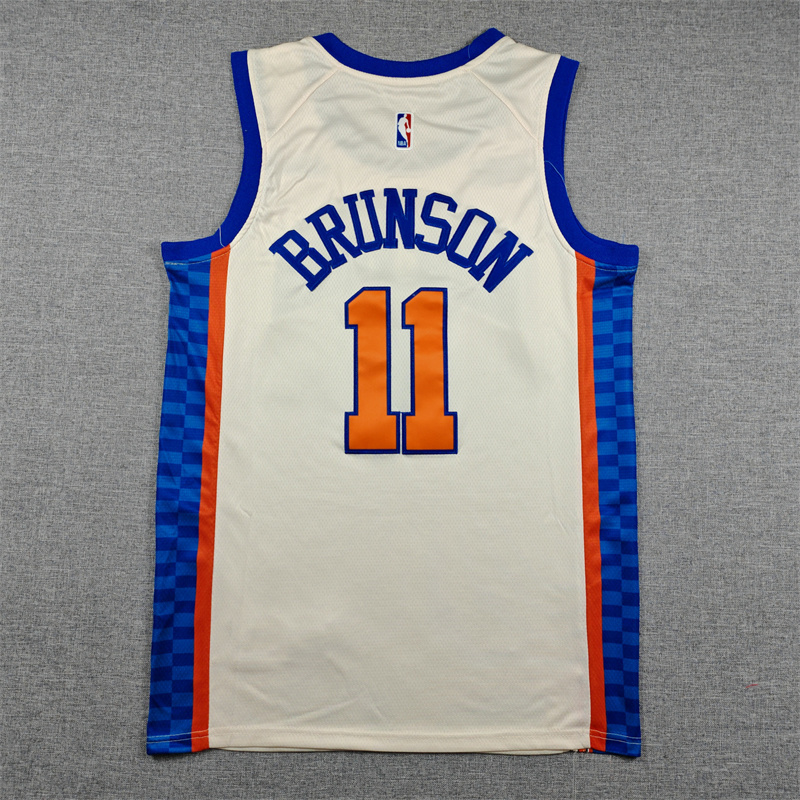 Men's New York Knicks Jalen Brunson #11 Cream 2025/26 Swingman Jersey - City Edition