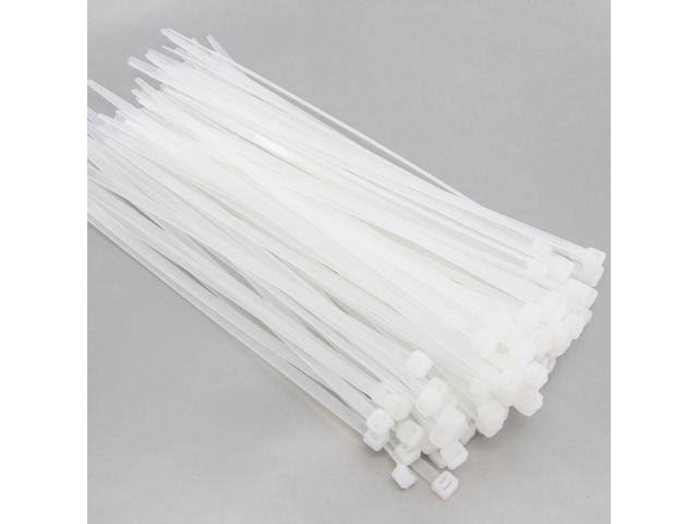 2500 Pack Heavy Duty 8 Inches (50lbs) Zip Cable Tie Down Strap Wire UV White Clear Natural Nylon Wrap