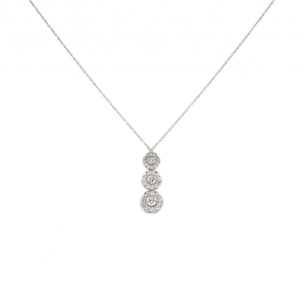 Tiffany & Co. Tiffany Circlet Triple Drop Diamond PT950 Necklace Platinum