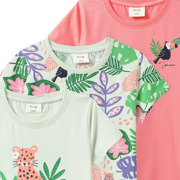 Famy 3 Mädchen T-Shirts mit bunten Motiven