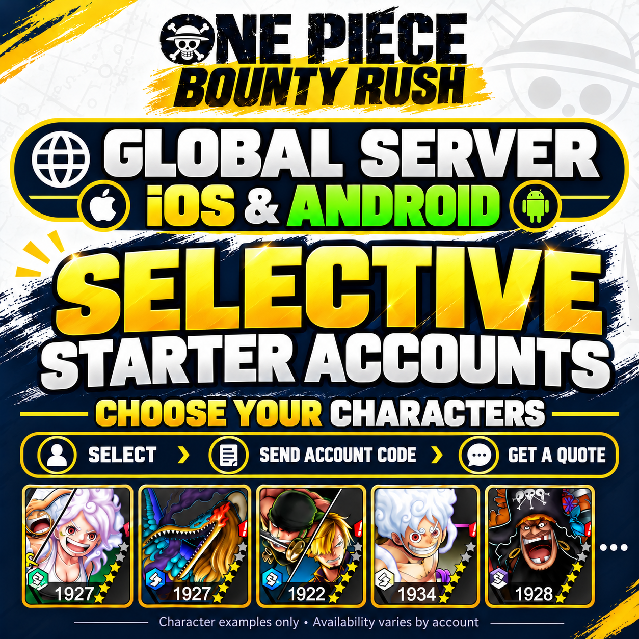 [Global] One Piece Bounty Rush OPBR Selective Starter Accounts For IOS and Android