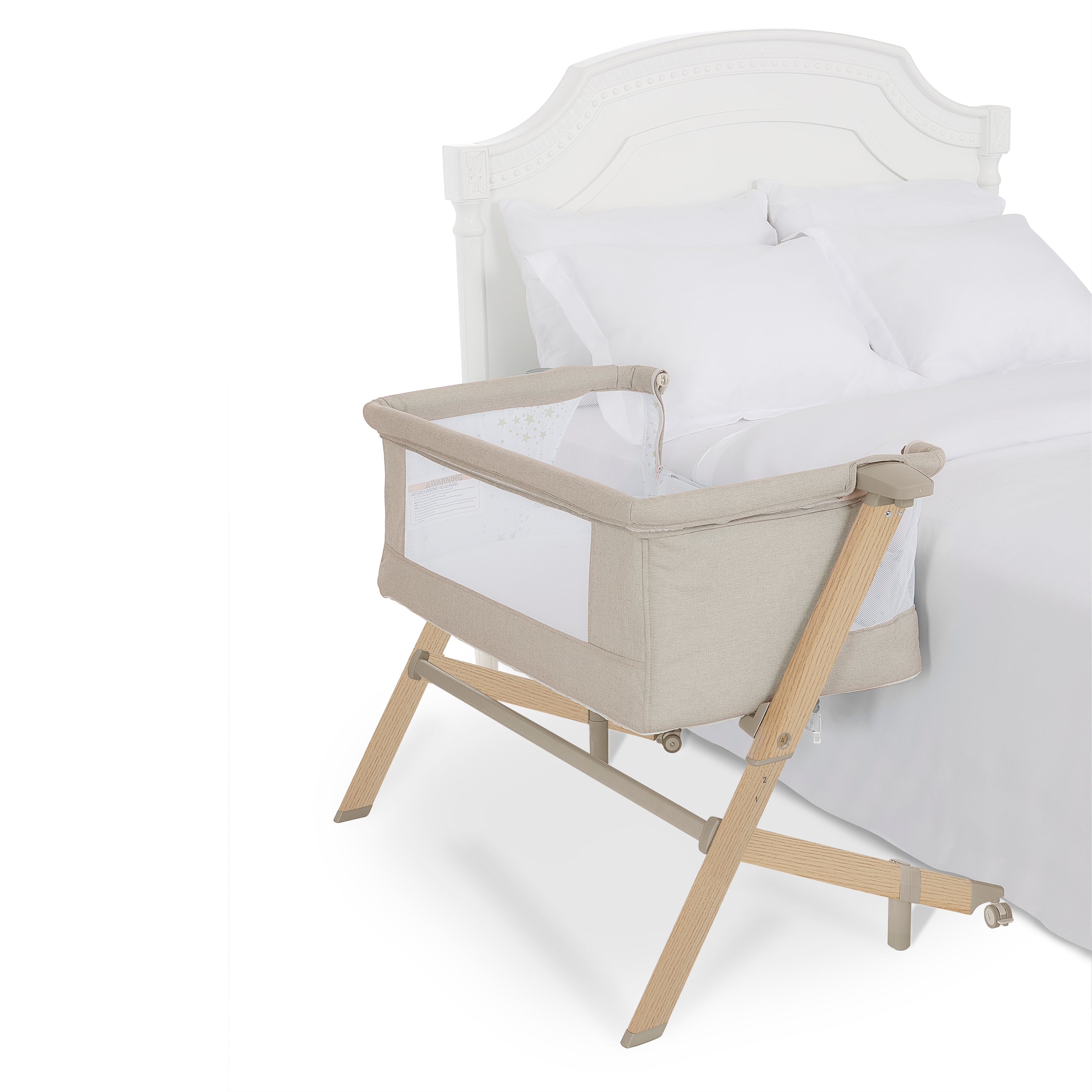 Evolur Stellar Bassinet and Bedside Sleeper in Beige