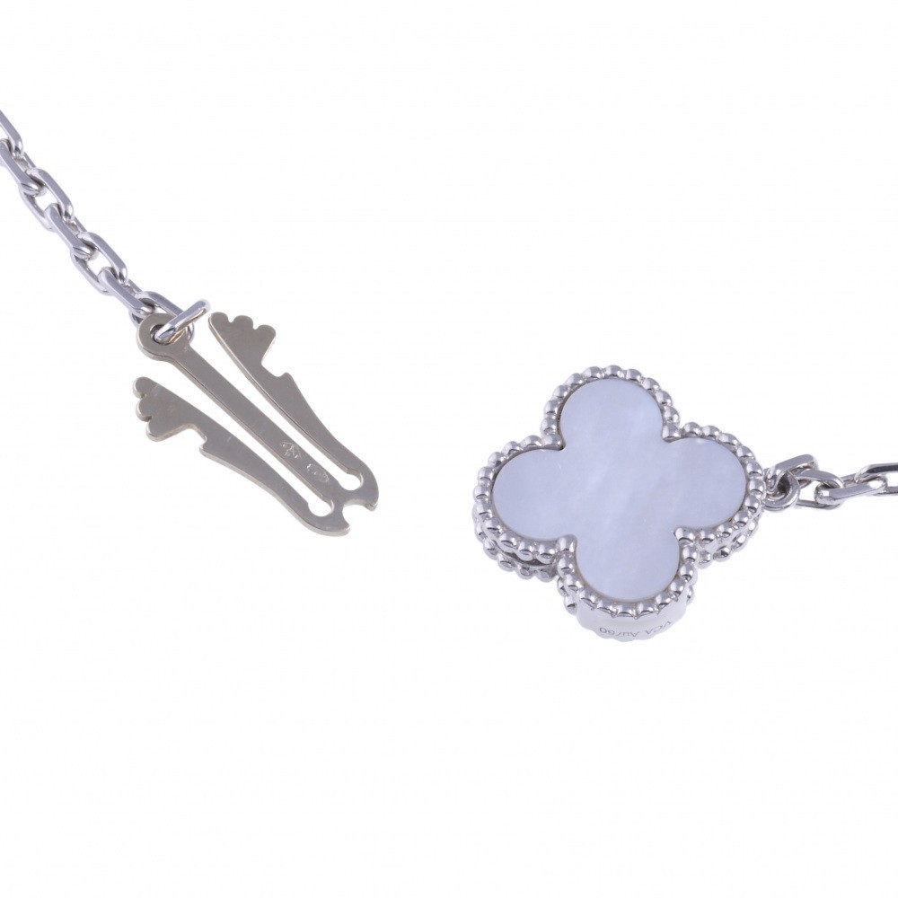 Van Cleef & Arpels Magic Alhambra Necklace 16 Motifs 18K White Gold Mother of Pearl VCARN19000