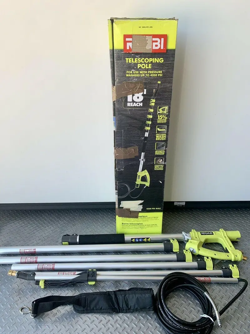 RYOBI RY31EP26 18-Foot Pressure Washer Extension Pole – Rated to 4200 PSI