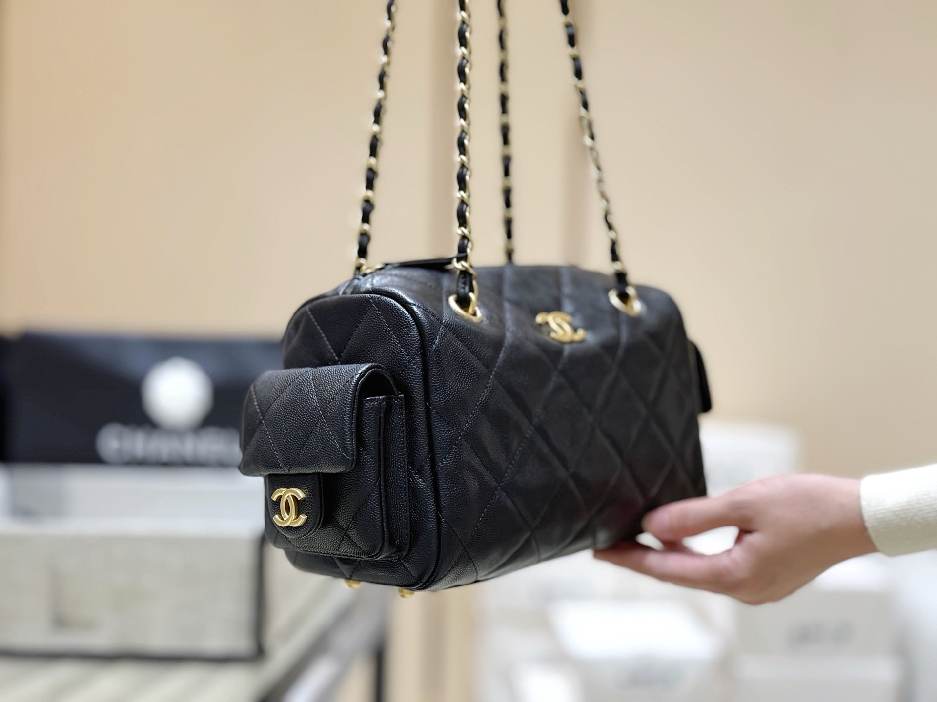 Chanel 25K Hidden Edition Bowling Bag Black
