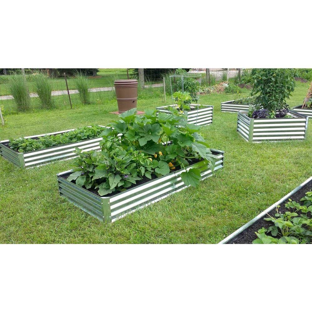 Earthmark Galvanized Low Raised Garden Bed Bundle