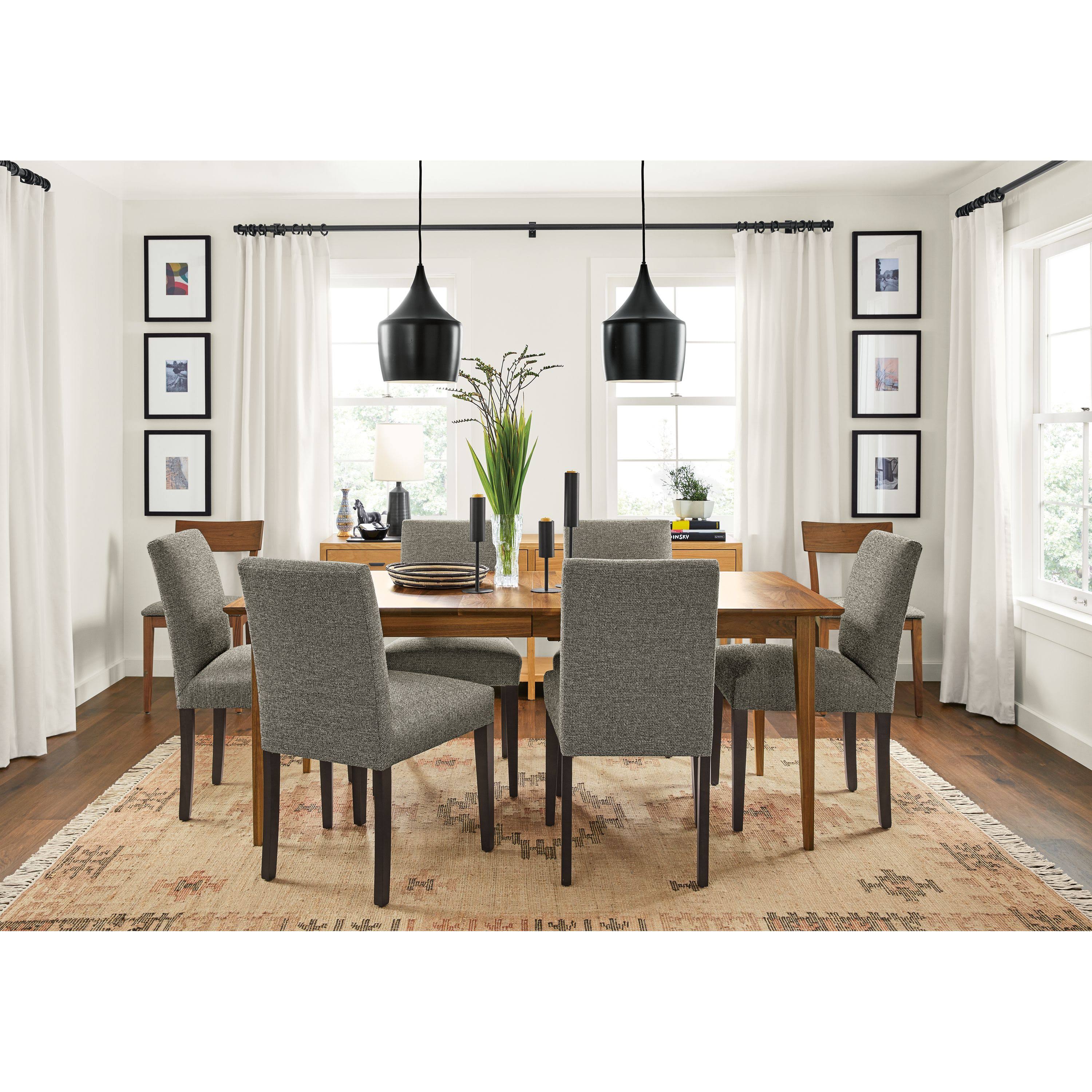 Room u0026 Board | Modern Peyton Side Chair in Flint Oatmeal w/ Charcoal Legs Brown Grey - Fade-resistant Fabric