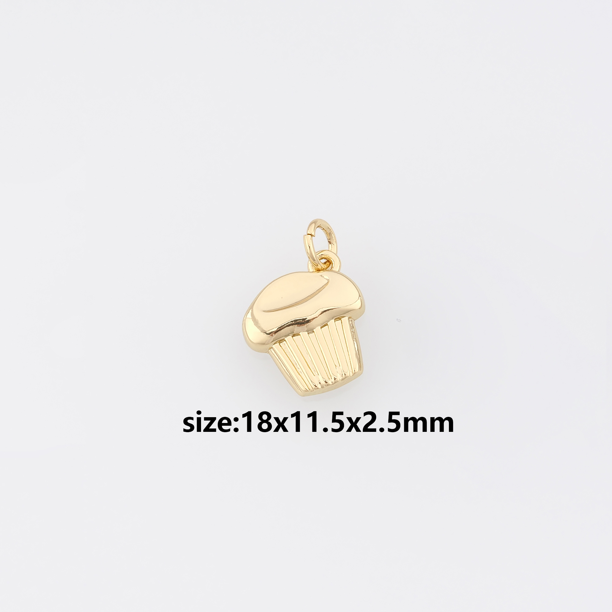 18K Gold Filled Cake Pendant,Cupcake Charm Earrings Necklace for DIY Jewelry Making Supply