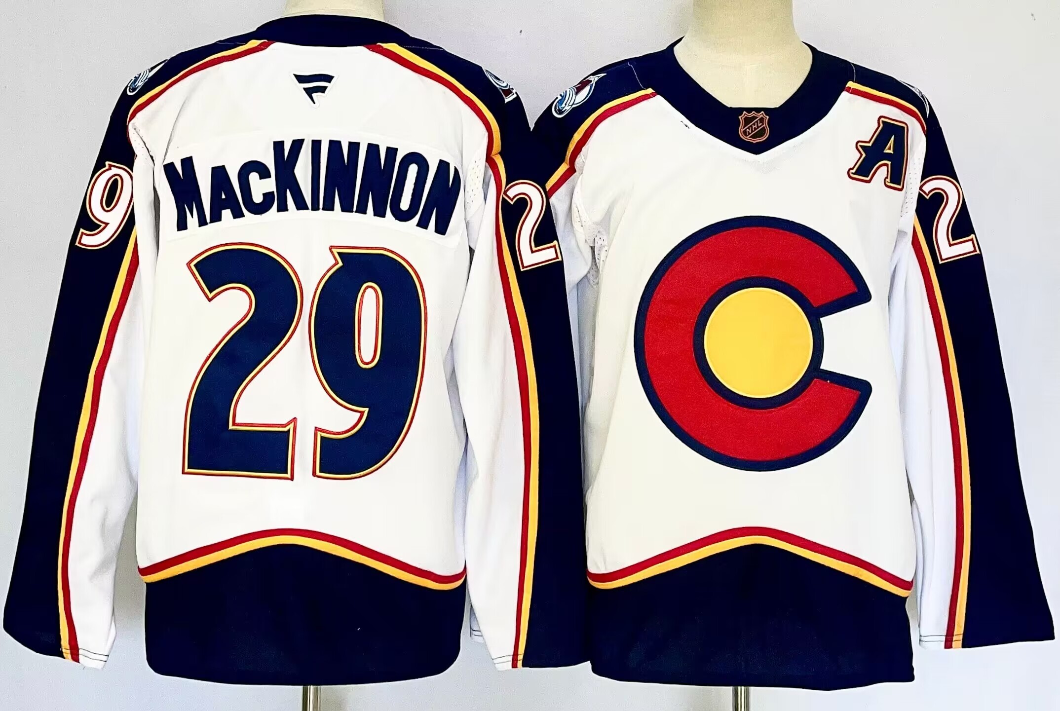 Men's Colorado Avalanche Nathan MacKinnon #29 Fanatics White Breakaway Player Jersey