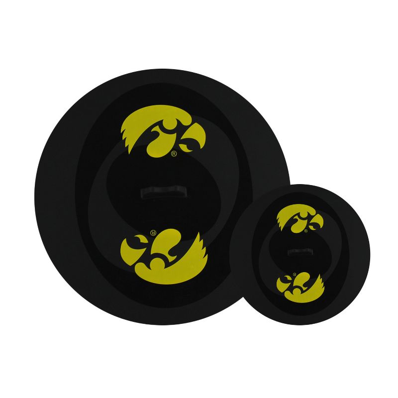 FanPans Team Logo Silicone Lid Set, 2 Pack - NCAA Iowa Hawkeyes