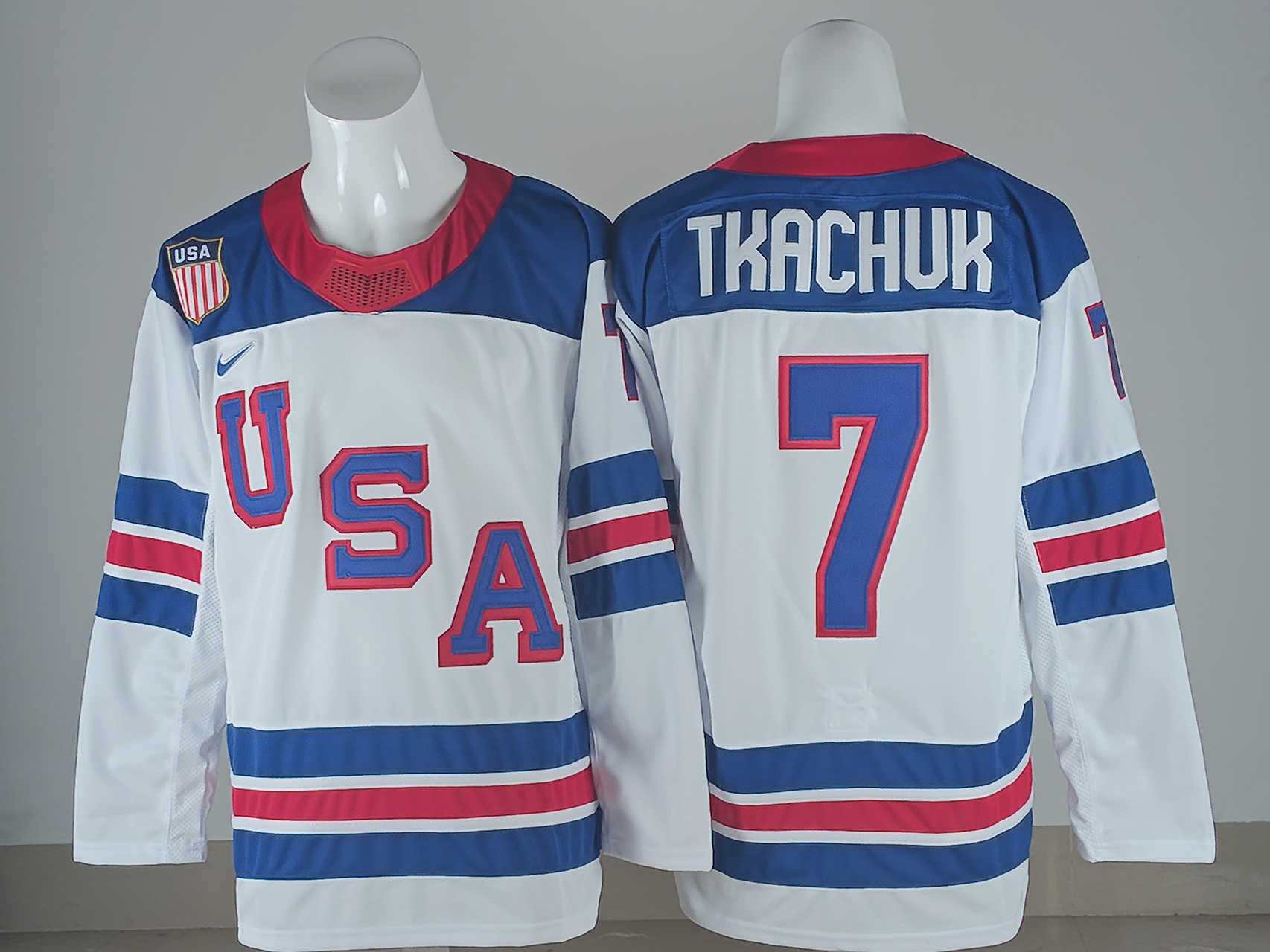 Men's United States Hockey Keith Tkachuk #7 White 2026 Winter Olympics Jersey