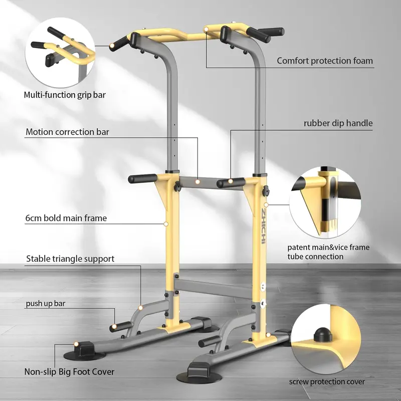 ZHICHI Pull-Up and Dip Station – Freestanding Multi-Function Home Gym