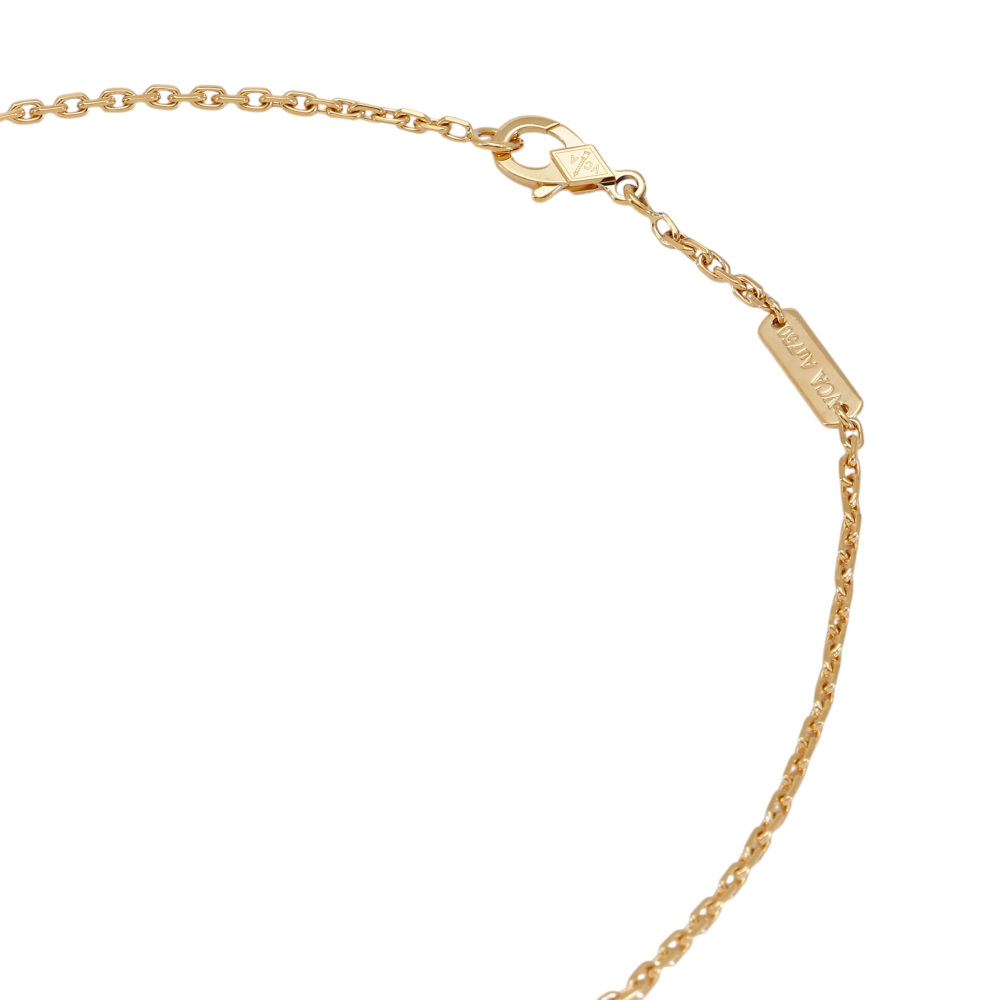 Van Cleef & Arpels Magic Alhambra Necklace 1 Motif 18K Yellow Gold Blue Agate VCARP6LA00