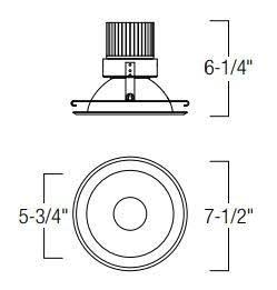 Nora Lighting Nrm-611l1230bz 6 inch Marquise Reflector, 1250lm, 3000K, Bronze with Bronze Flange