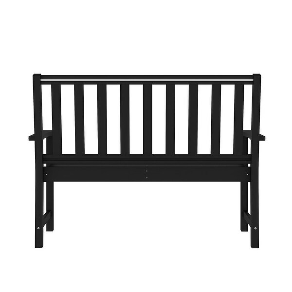 All Weather Heavy Duty Commercial Recycled HDPE Bench with Curved Seat