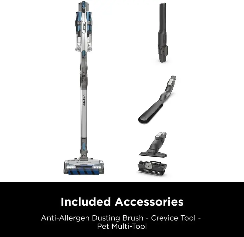 Shark IZ462H Vertex Ultra-Light Cordless Stick Vacuum – DuoClean PowerFins, Pet Tools, Anti-Allergen Filtration & 60-Min Runtime (Blue)