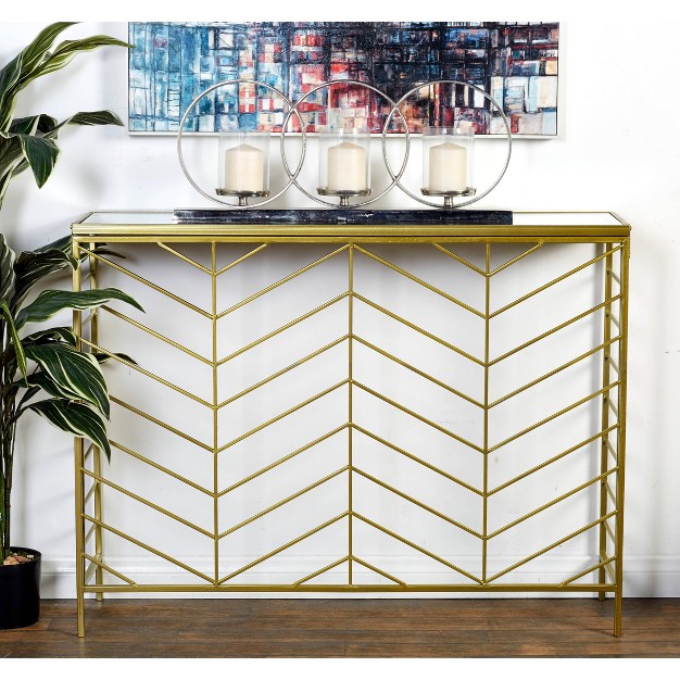Set Of 2 Contemporary Console Tables Gold Olivia amp May