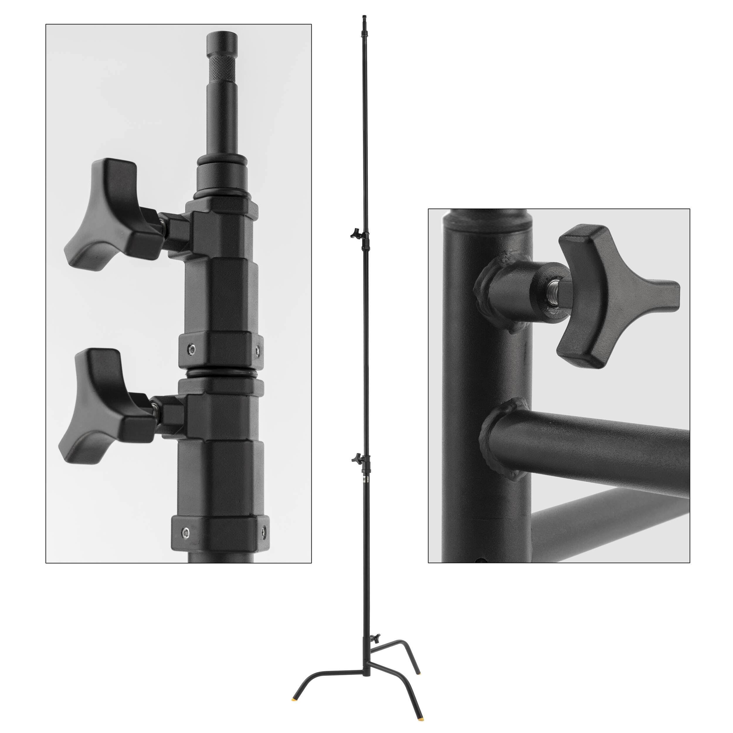 Lowel 40x22 C-Stand Sliding Leg Kit Bundle with 2.5x22 Grip Head u0026 40x22 Grip Arm Black