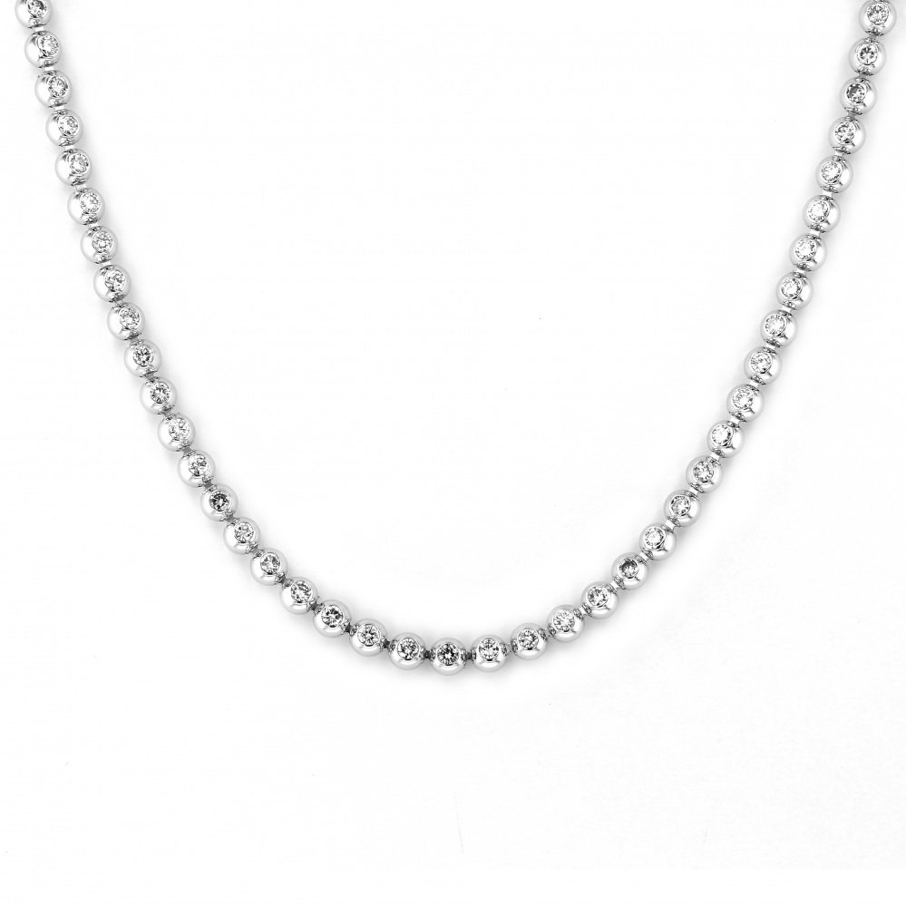 Cartier White Gold Perld Diaman Necklace K18WG Diamond