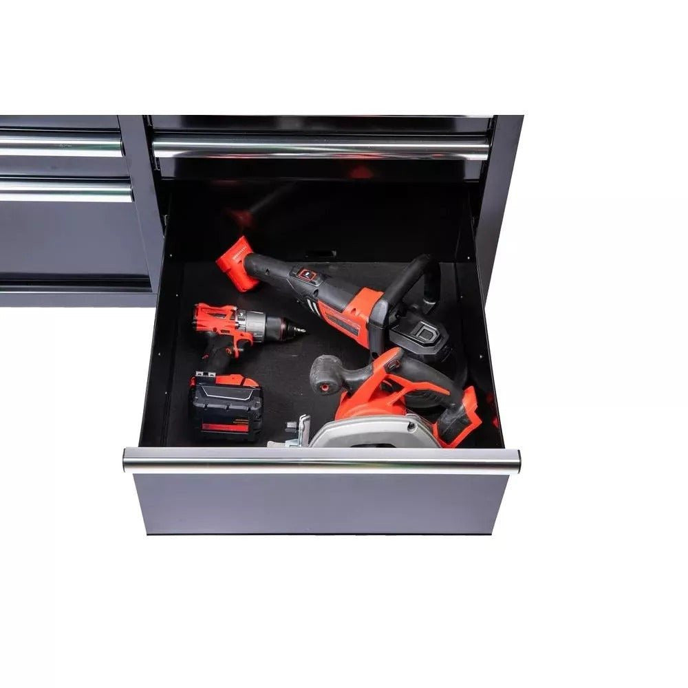 2026 46 in. W x 24 in. D 9-Drawer Gloss Black Deep Tool Chest Mobile Workbench