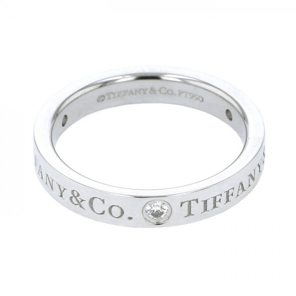 Tiffany & Co. Flat Band Ring Platinum Diamond