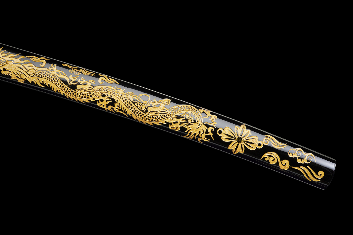 Handmade Japanese Katana High Carbon Gold Blade Dragon Tsuba Full Tang