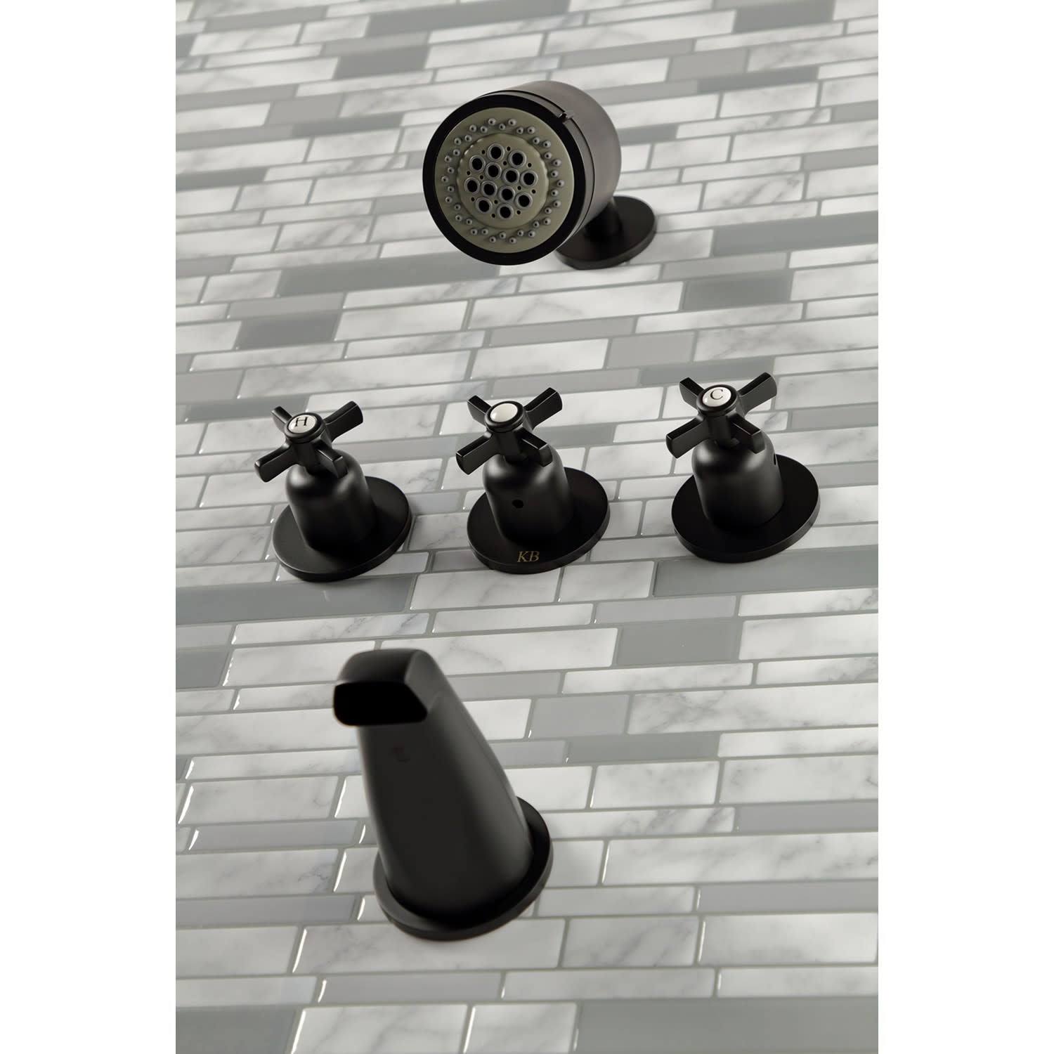 Kingston Brass KBX8135ZX Millennium Three-Handle Tub and Shower Faucet, Oil Rubbed Bronze
