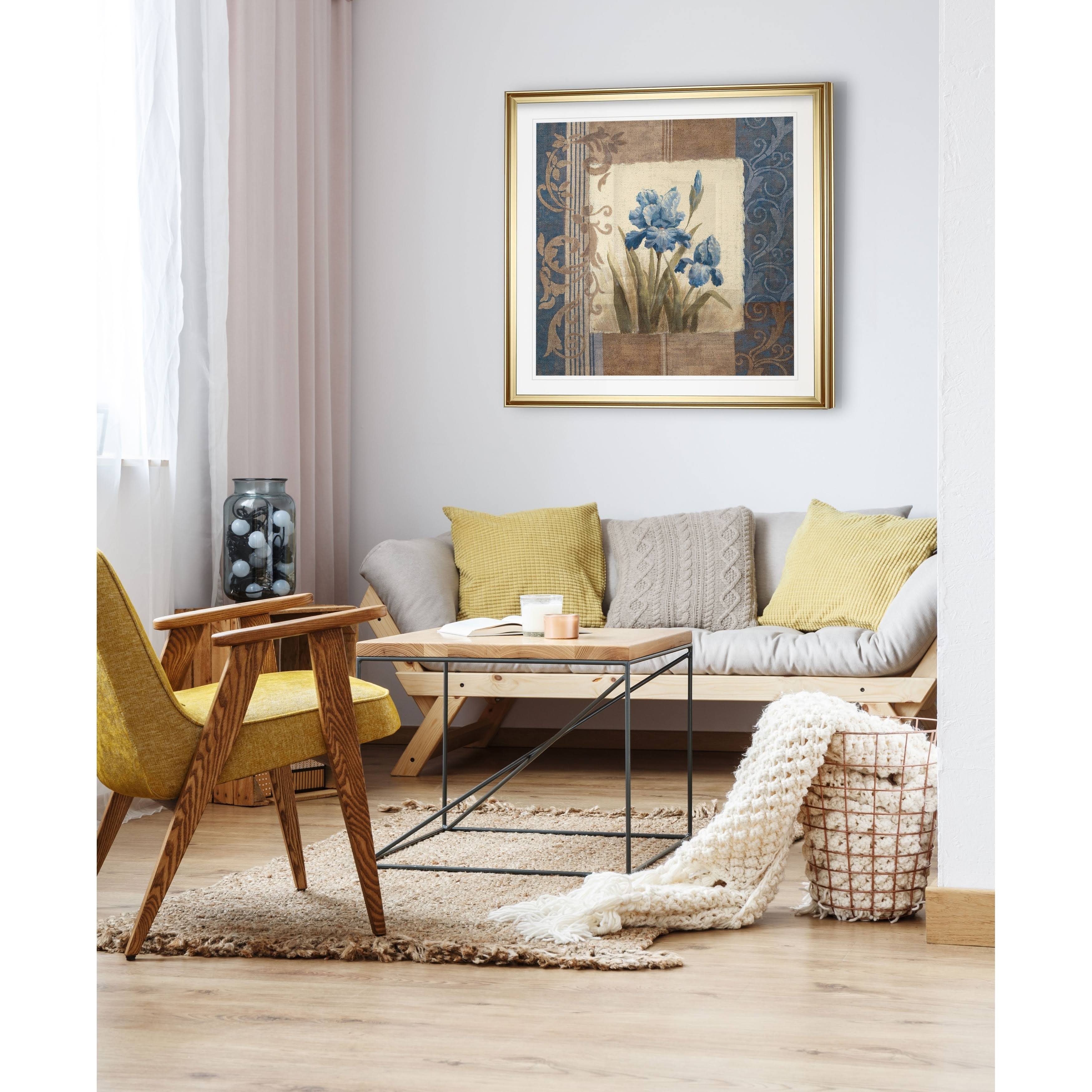 Blue Iris Scroll -Framed Giclee Print - 38x38