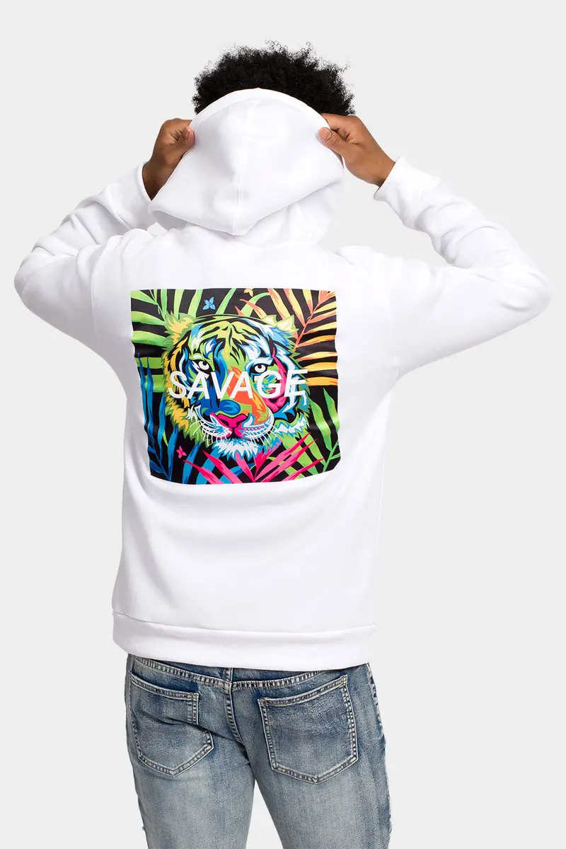 Watch Your Back Savage Tiger Graphic Hoodie – Bold Wildlife-Themed Streetwear Sweatshirt