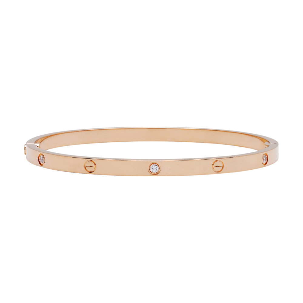 Cartier Love Sm 6 Diamonds Bracelet 18K Rose Gold Diamond B6047600