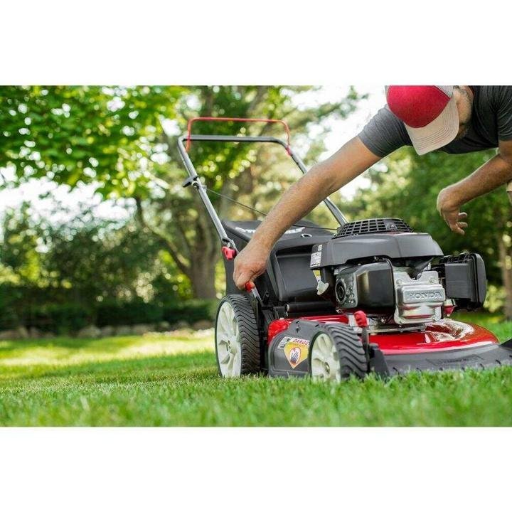 troy-bilt-21 in. 160 cc Gas Walk Behind Push Mower with High Rear Wheels and 3-in-1 Cutting System