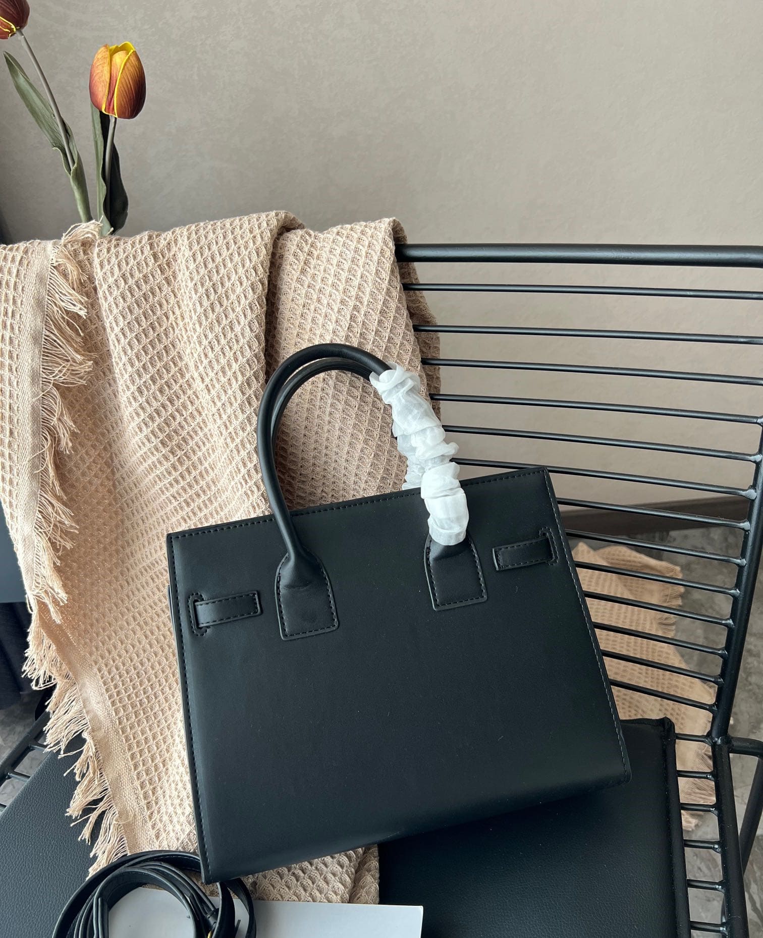 Saint Laurent Sac De Jour Supple Baby In Grained Leather 32Cm Black