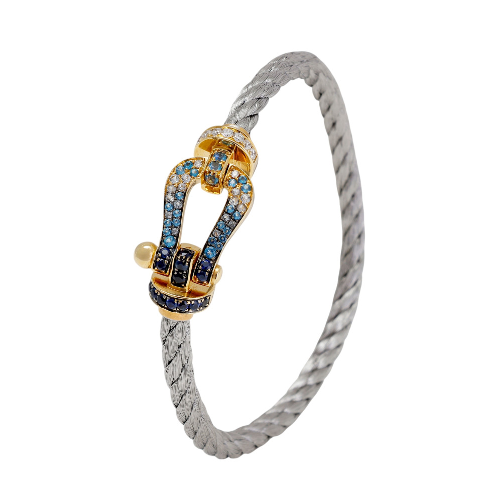 FRED Force 10 Lm Bracelet 18K Yellow Gold & Stainless Steel