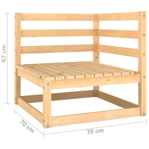 vidaXL 7 Piece Patio Lounge Set with Cushions Solid Wood Pine