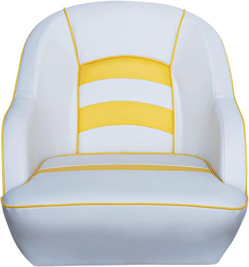 Bucket Pontoon Boat Seat (White/Blue)