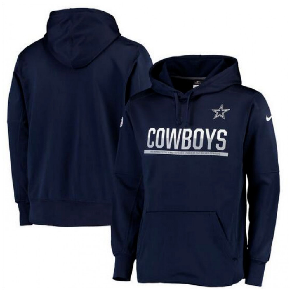 Men's Dallas Cowboys Navy Club Therma NFL Pullover Hoodie