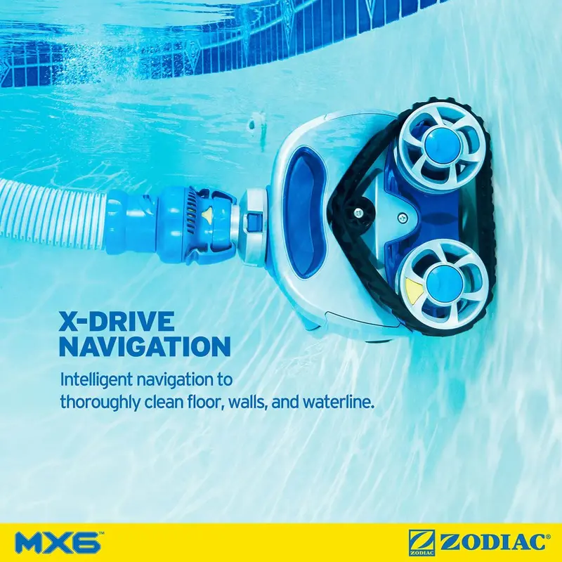 Zodiac MX6 Elite Suction-Side Pool Cleaner – Automatic In-Ground Cleaner with Wall-Climbing Cyclonic Power