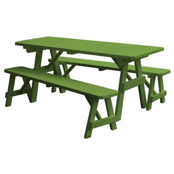 Pine 4' Traditional Picnic Table with 2 Benches