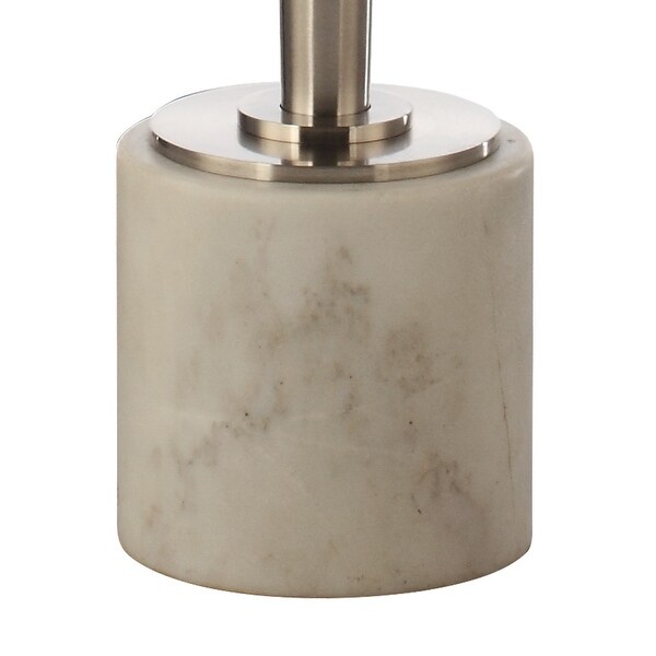 24in High Modern White Marble Living Room Accent ,End,Side Table