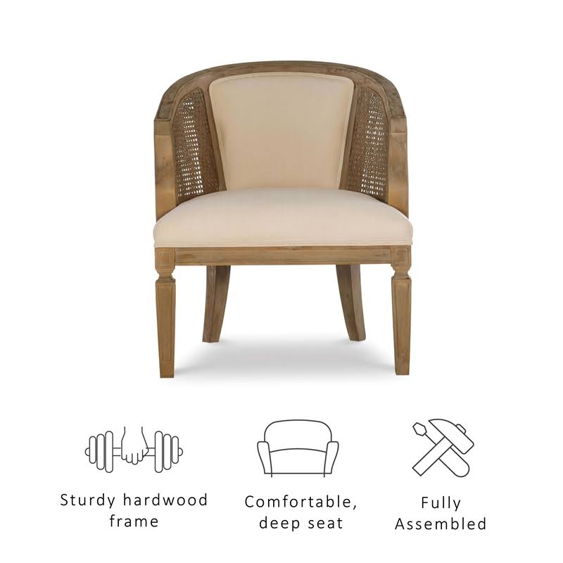 Linon Sandry Wood Barrel Chair in Brown - CYMX403