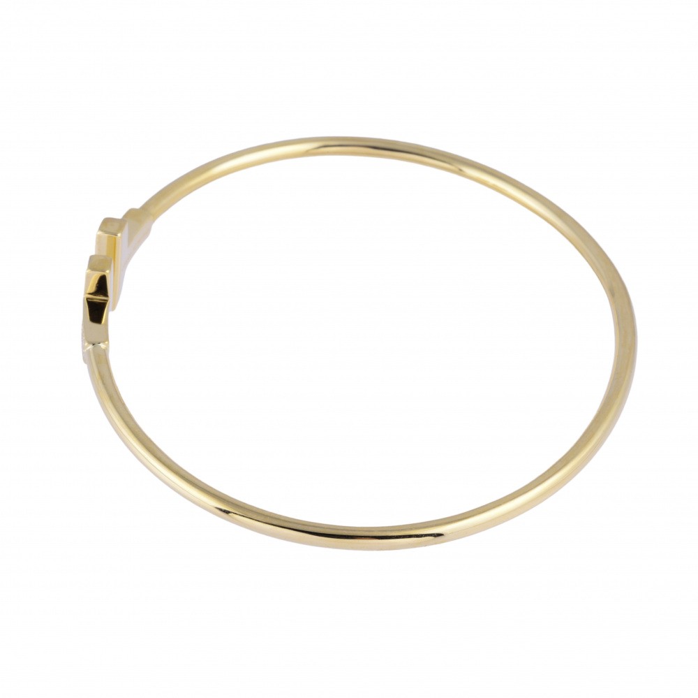 Tiffany & Co. Tiffany T Bracelet 18K Yellow Gold Diamond