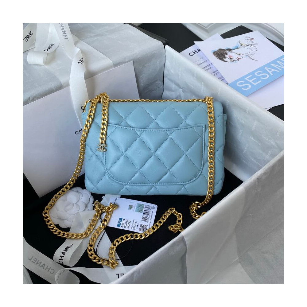 Chanel Small Flap Bag in Lambskin with Enamel CC