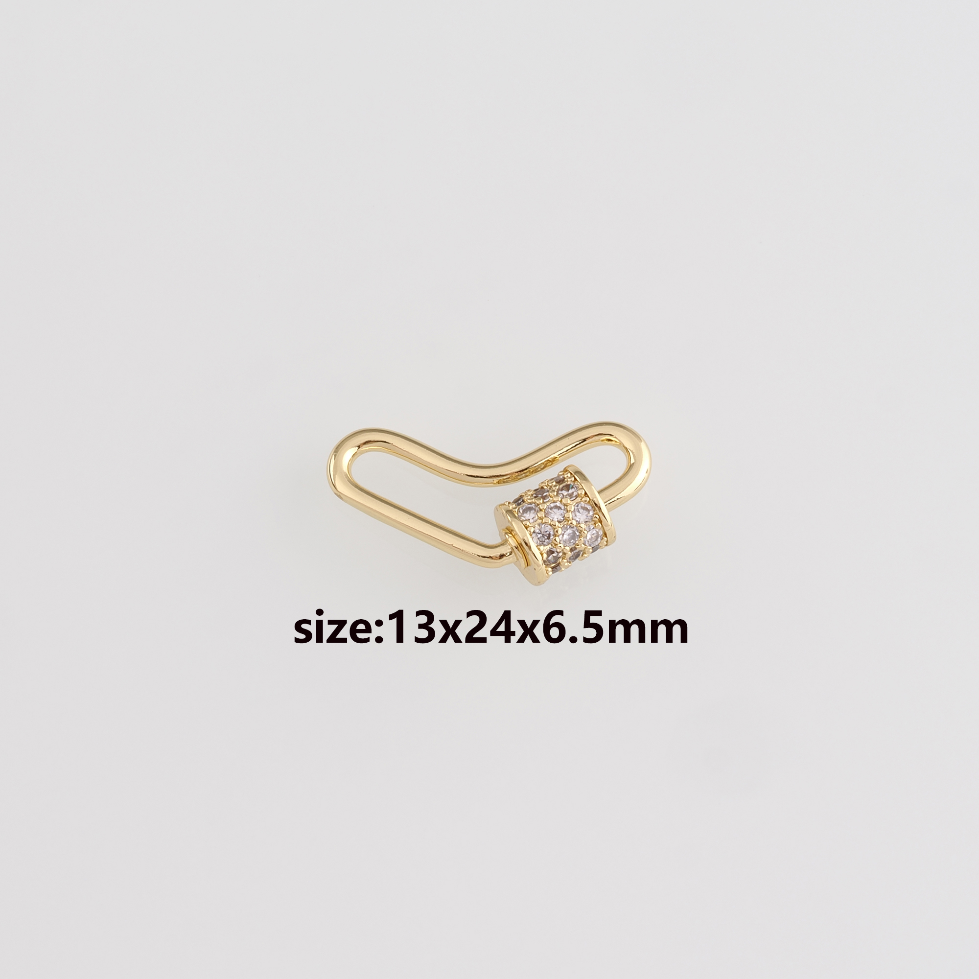 18K Gold Filled Heart Carabiner Clips,Heart Screw Clasp Lock for DIY Jewelry Finding Necklace Bracelet