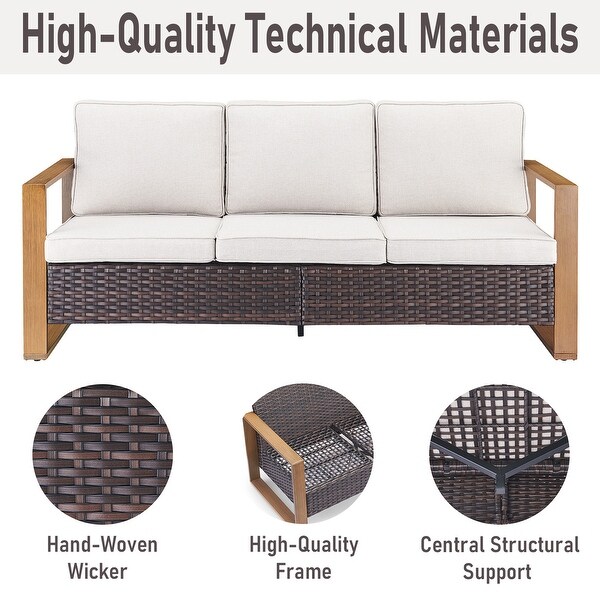 Patio Sofa Wicker High Back Sofa