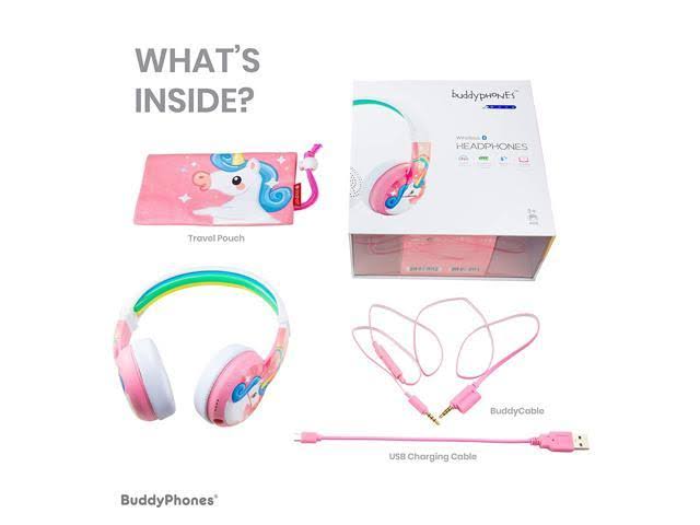 Onanoff BuddyPhones Wave, Waterproof Wireless Bluetooth Volume-Limiting Kids Headphones, 20-Hour Battery Life, 4 Volume Settings