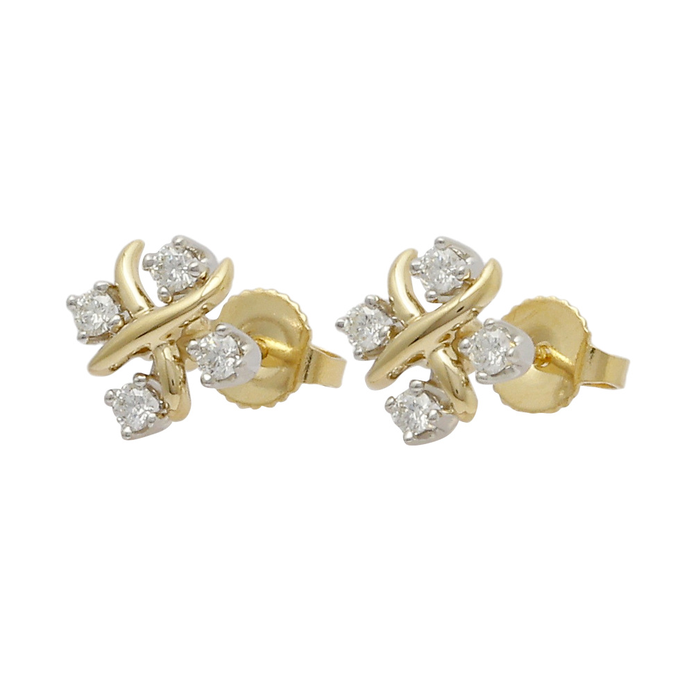 Tiffany & Co. Jean Schlumberger Rin Earrings Platinum & 18K Yellow Gold Diamond 60090615