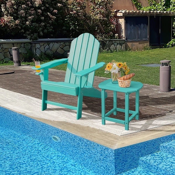 Costway Patio Adirondack Chair Weather Resistant Garden Deck W/Cup