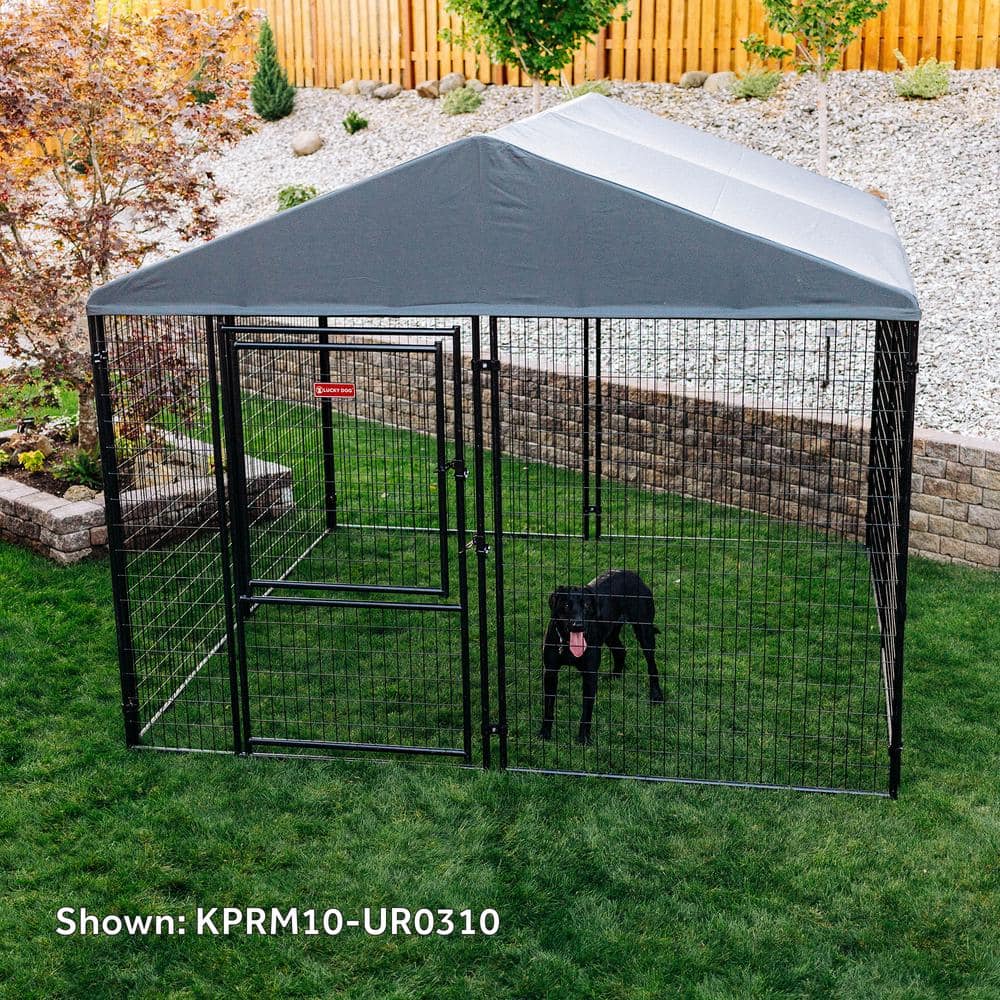 Lucky Dog STAY Series Presidential (Coverage Area – 0.0023 -Acres ) In-Ground Kennel (10 ft. x 10 ft. x 6 in. H) Steel Grey KPRM10-UR0310