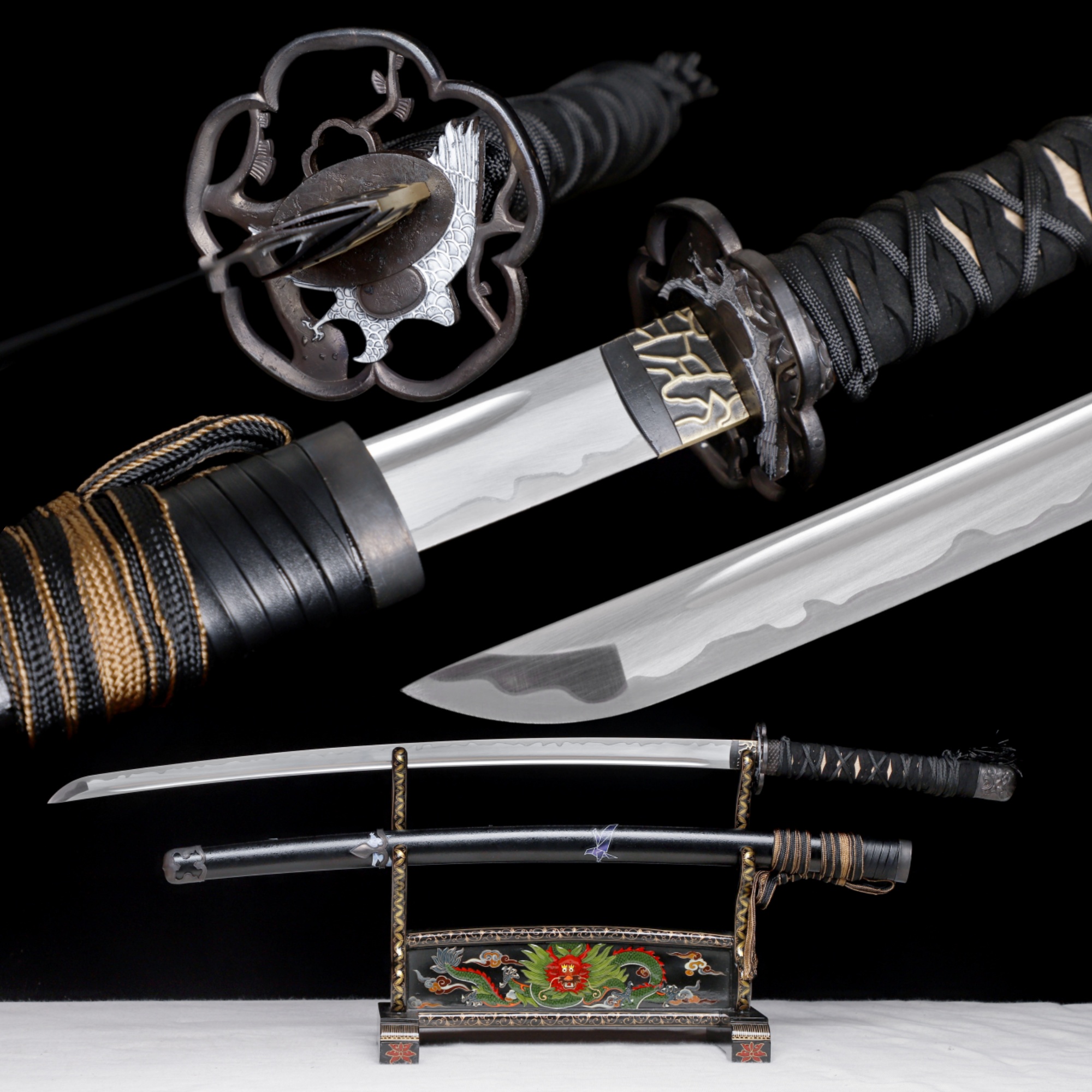 Ghost of Yotei Inspired Katana 9260 Spring Steel Falcon's Claw Full Tang